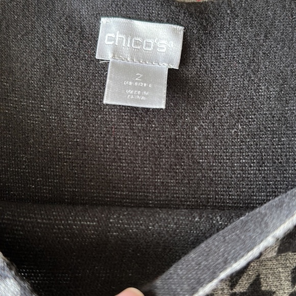 🩶 NEW. NWOT. Chicos Herringbone print sweater. US size Large/Chicos size 2. - Picture 4 of 8